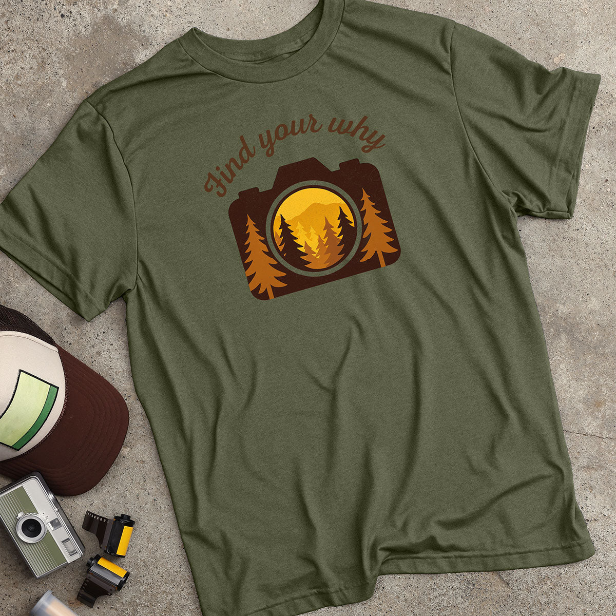 Find Your Why Forest Camera T-Shirt