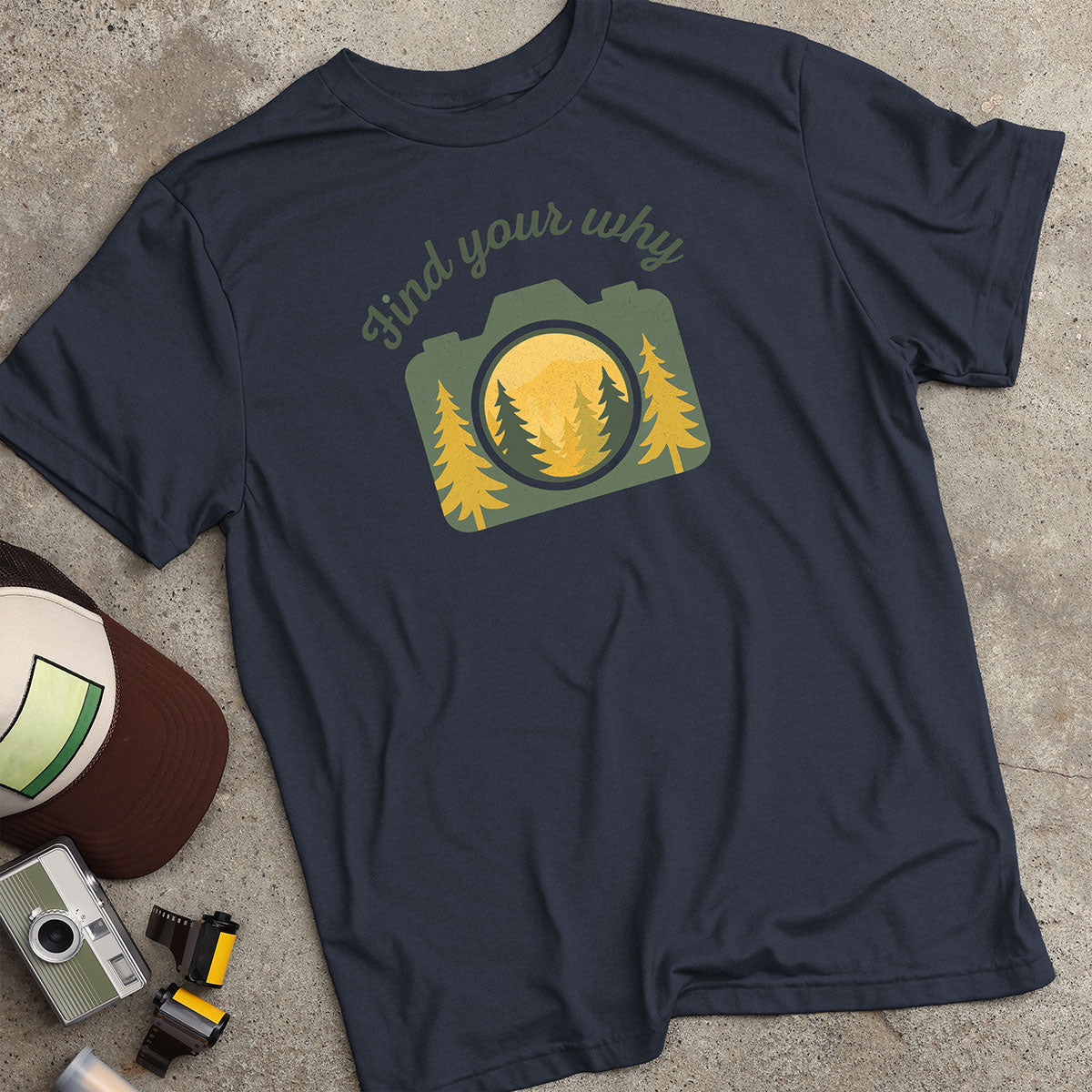 Find Your Why Forest Camera T-Shirt