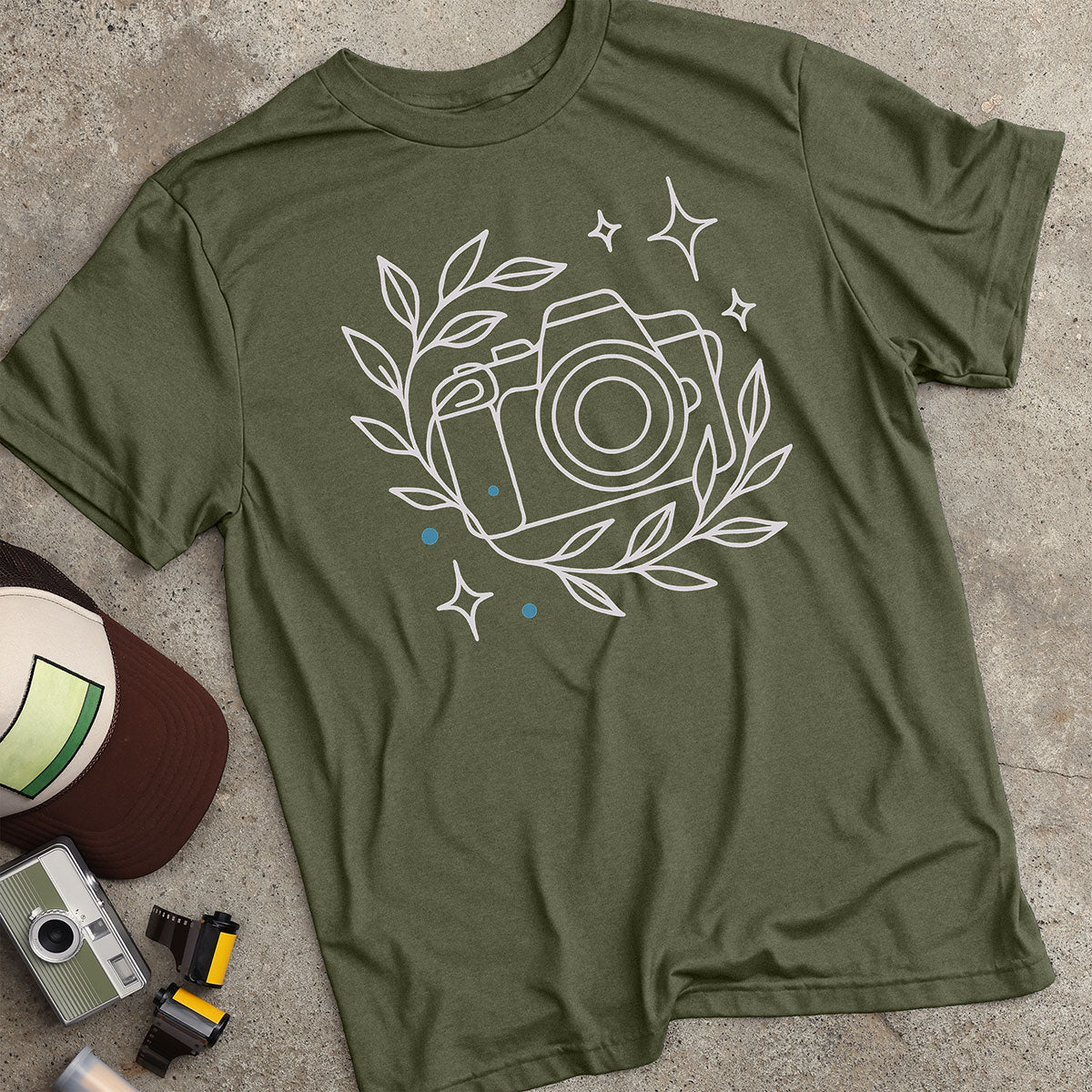Boho Camera w/ Leafy Vines T-Shirt