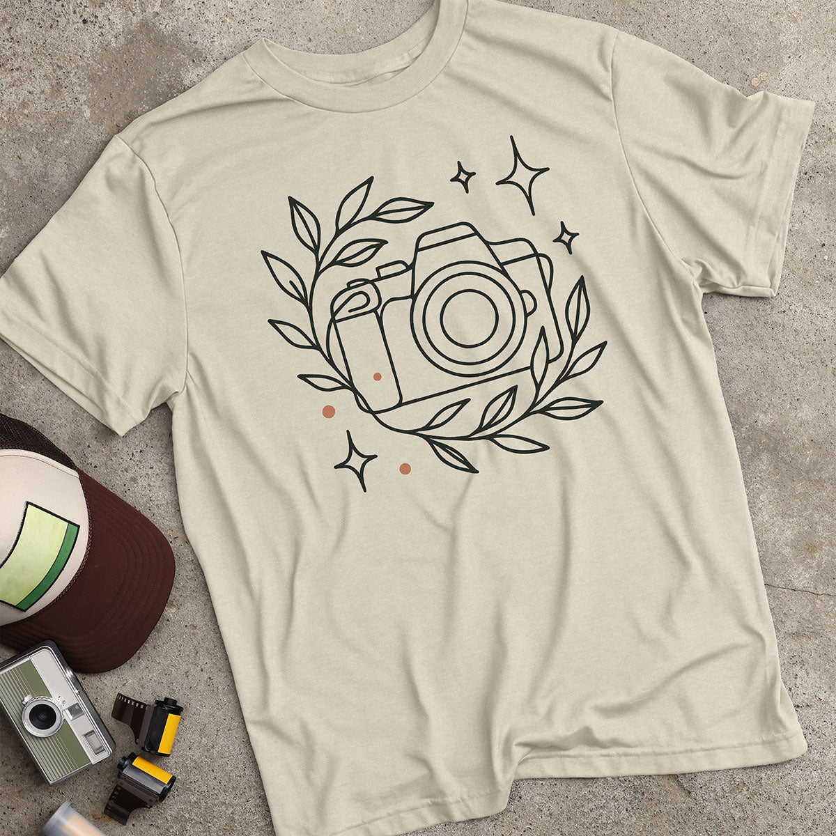 Boho Camera w/ Leafy Vines T-Shirt