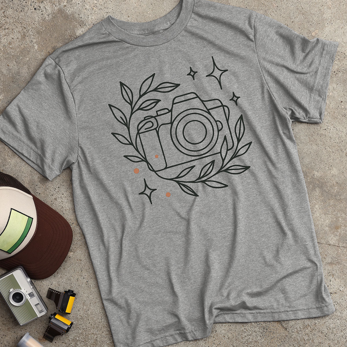 Boho Camera w/ Leafy Vines T-Shirt