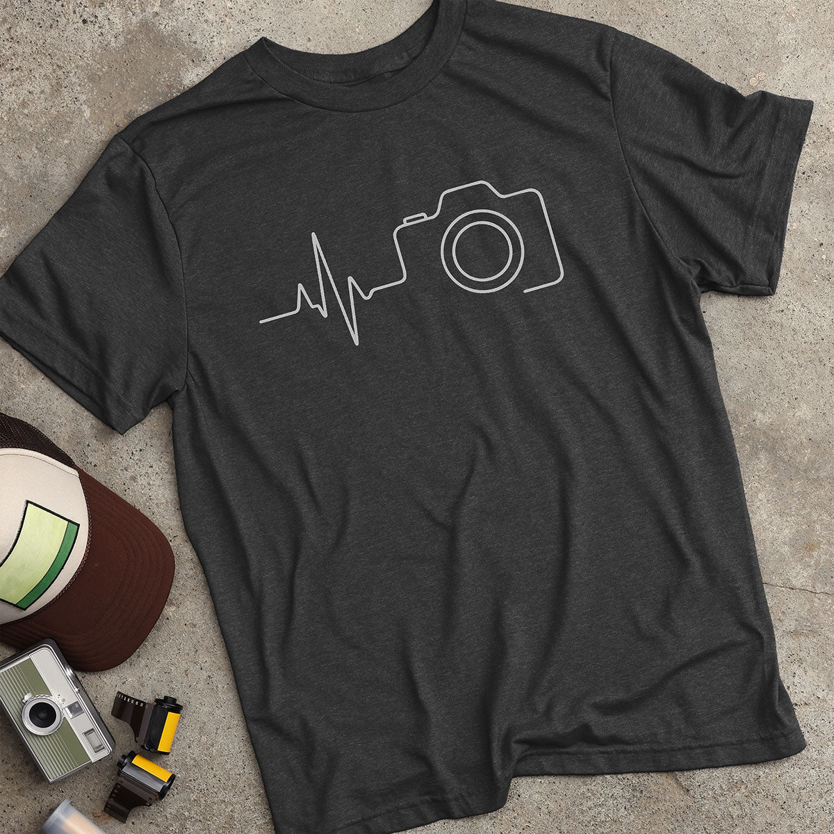 Heartbeat Camera Line Art T-Shirt