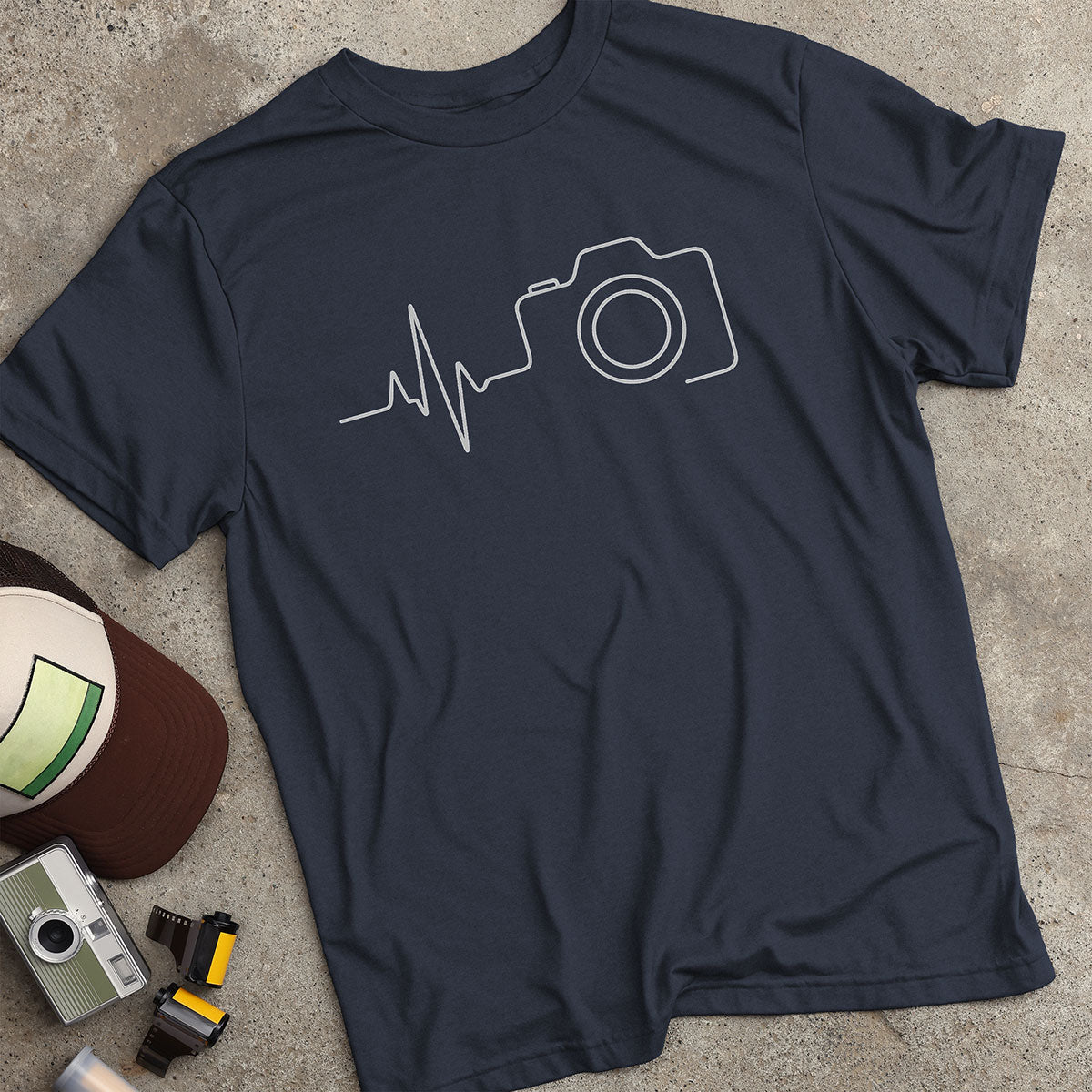 Heartbeat Camera Line Art T-Shirt