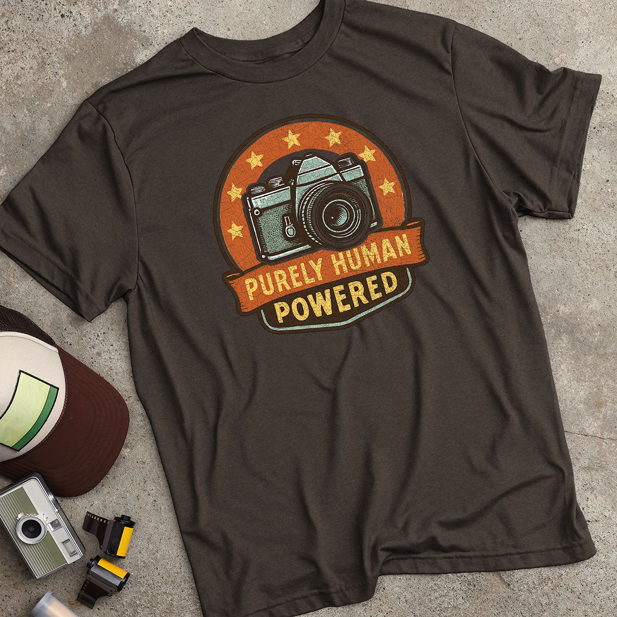Purely Human Powered Badge & Banner T-Shirt