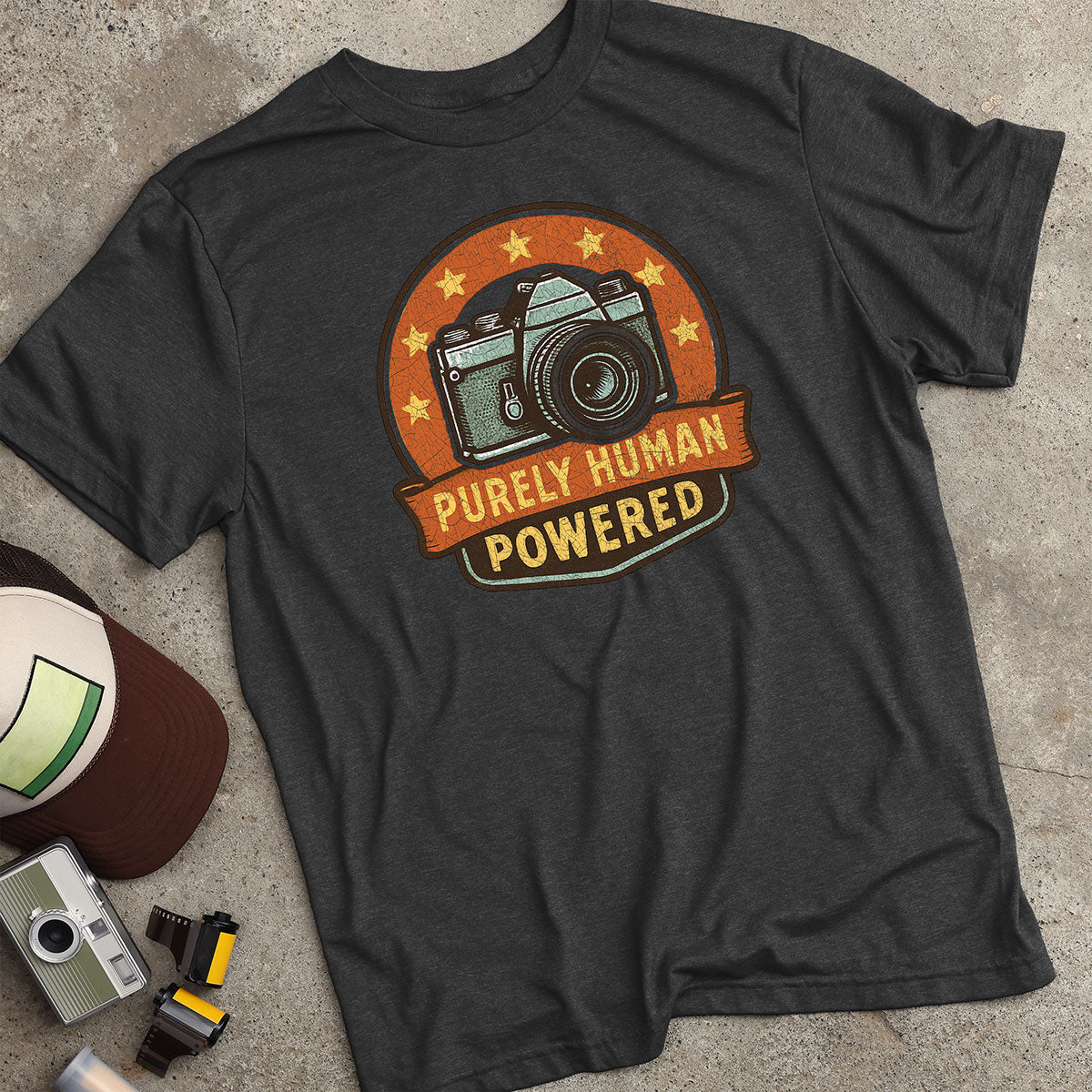 Purely Human Powered Badge & Banner T-Shirt