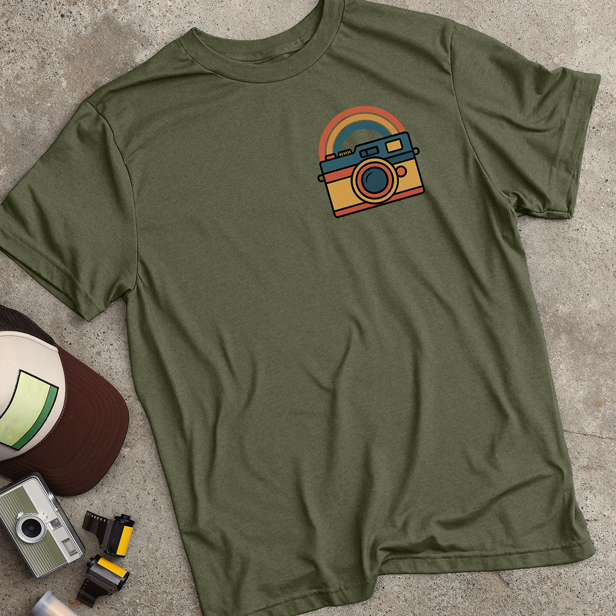 Retro Rainbow Camera T-Shirt