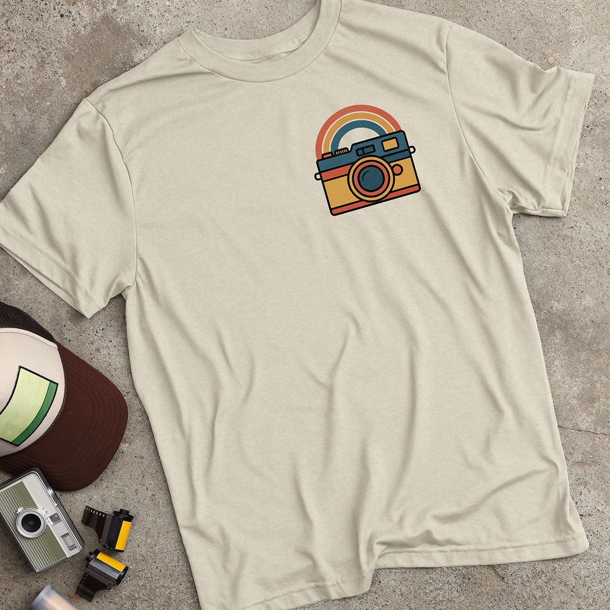 Retro Rainbow Camera T-Shirt