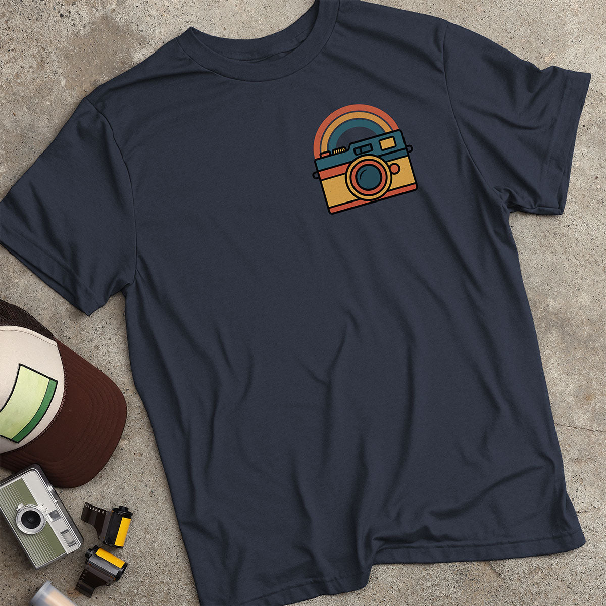 Retro Rainbow Camera T-Shirt