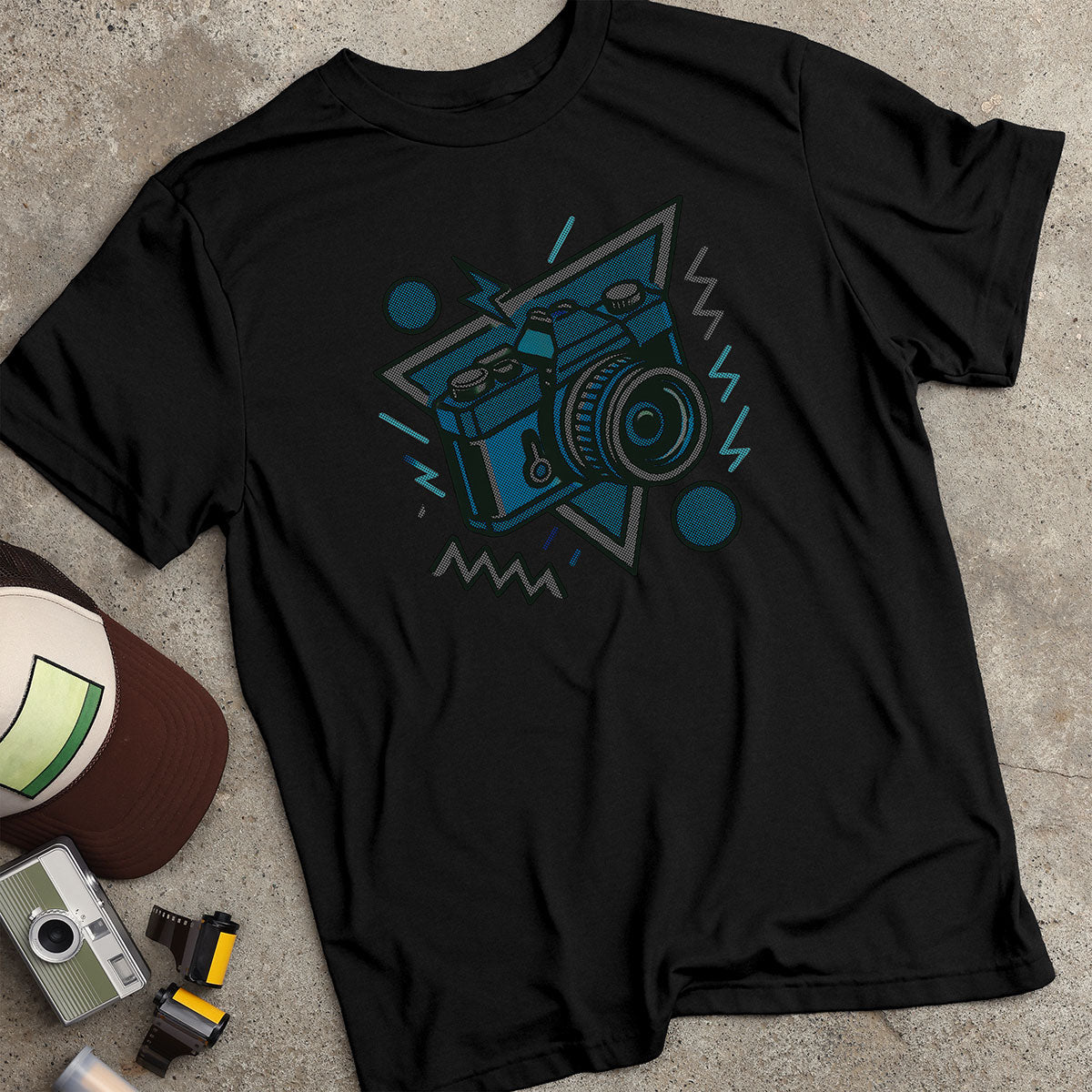 Retro Halftone Camera T-Shirt