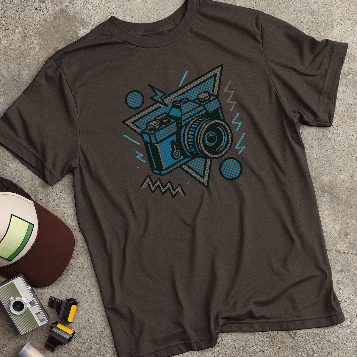 Retro Halftone Camera T-Shirt