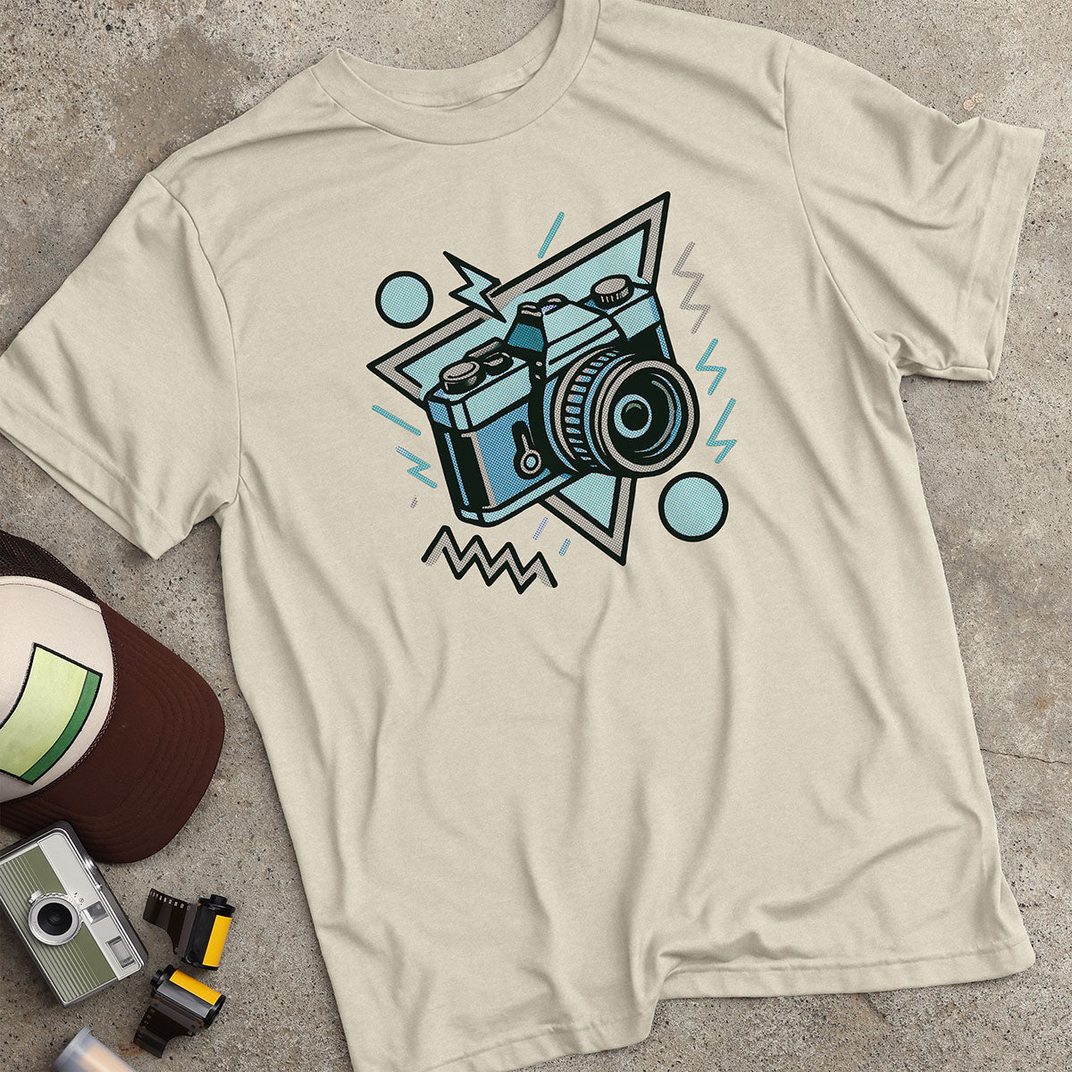 Retro Halftone Camera T-Shirt