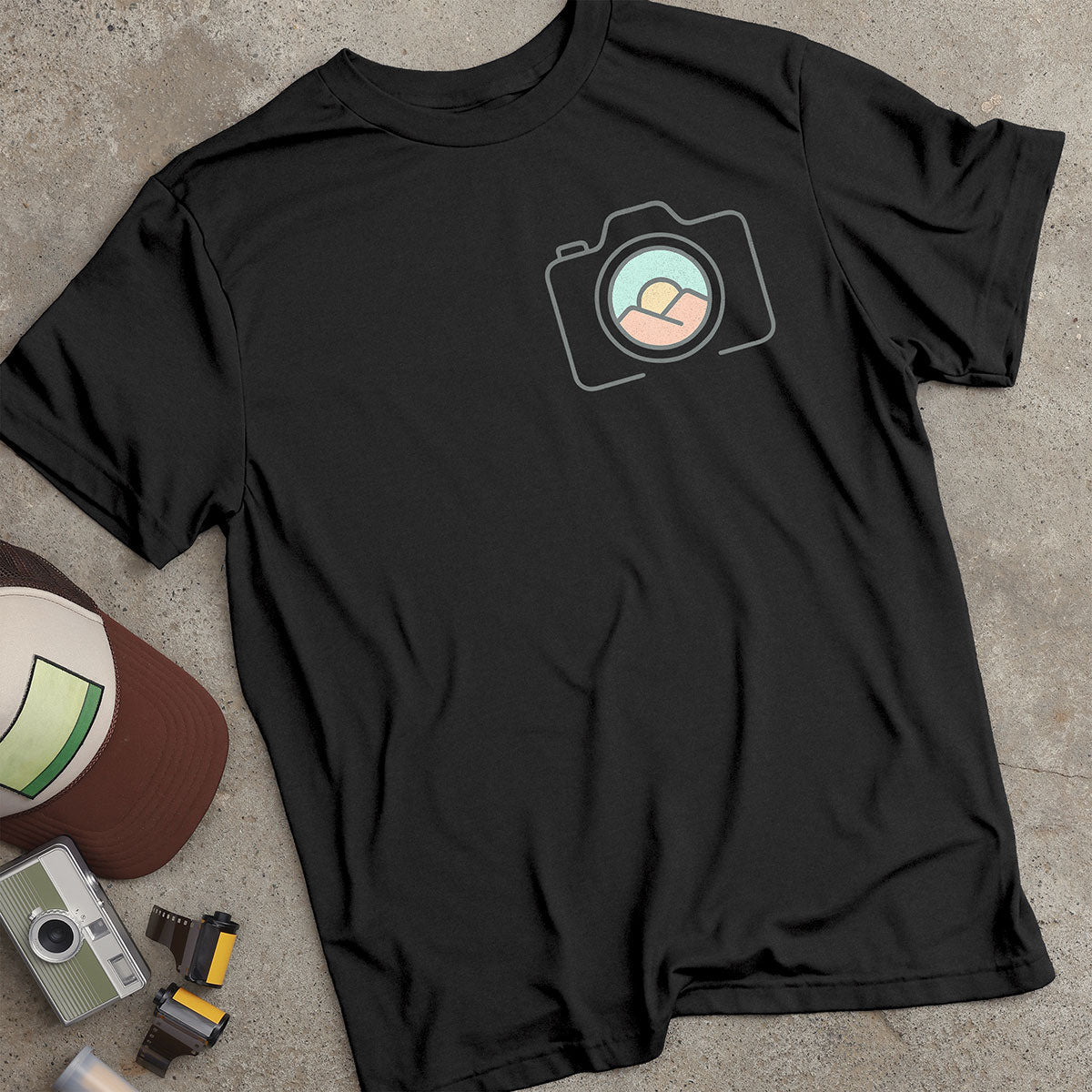 Sunrise Lens Minimalist Camera  T-Shirt