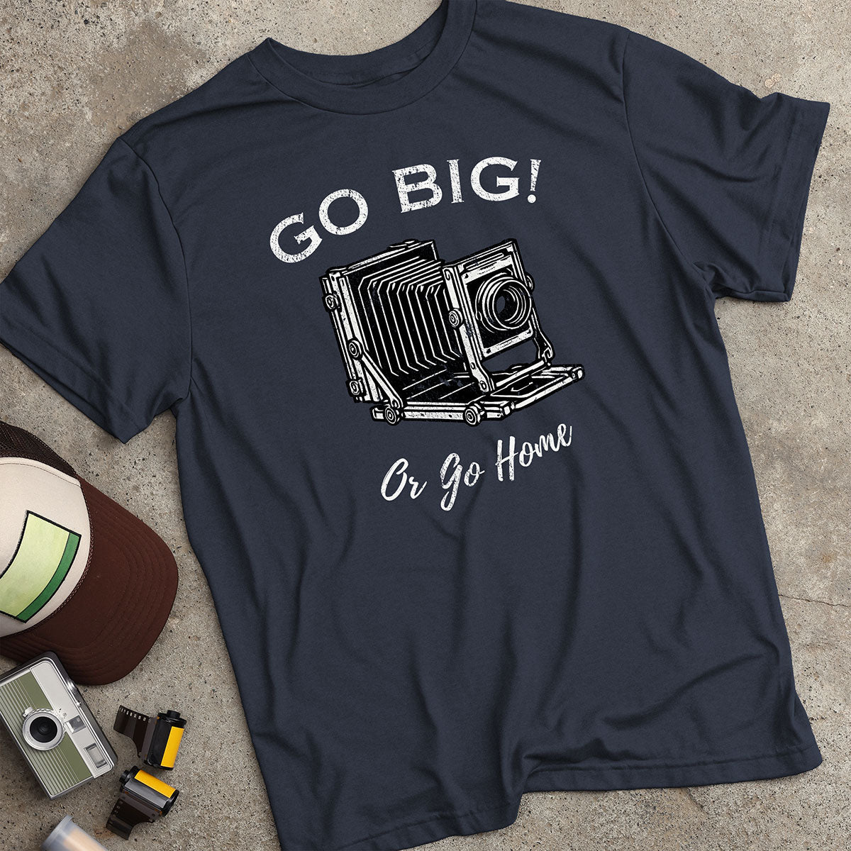 Go Big Vintage Field Camera T-Shirt