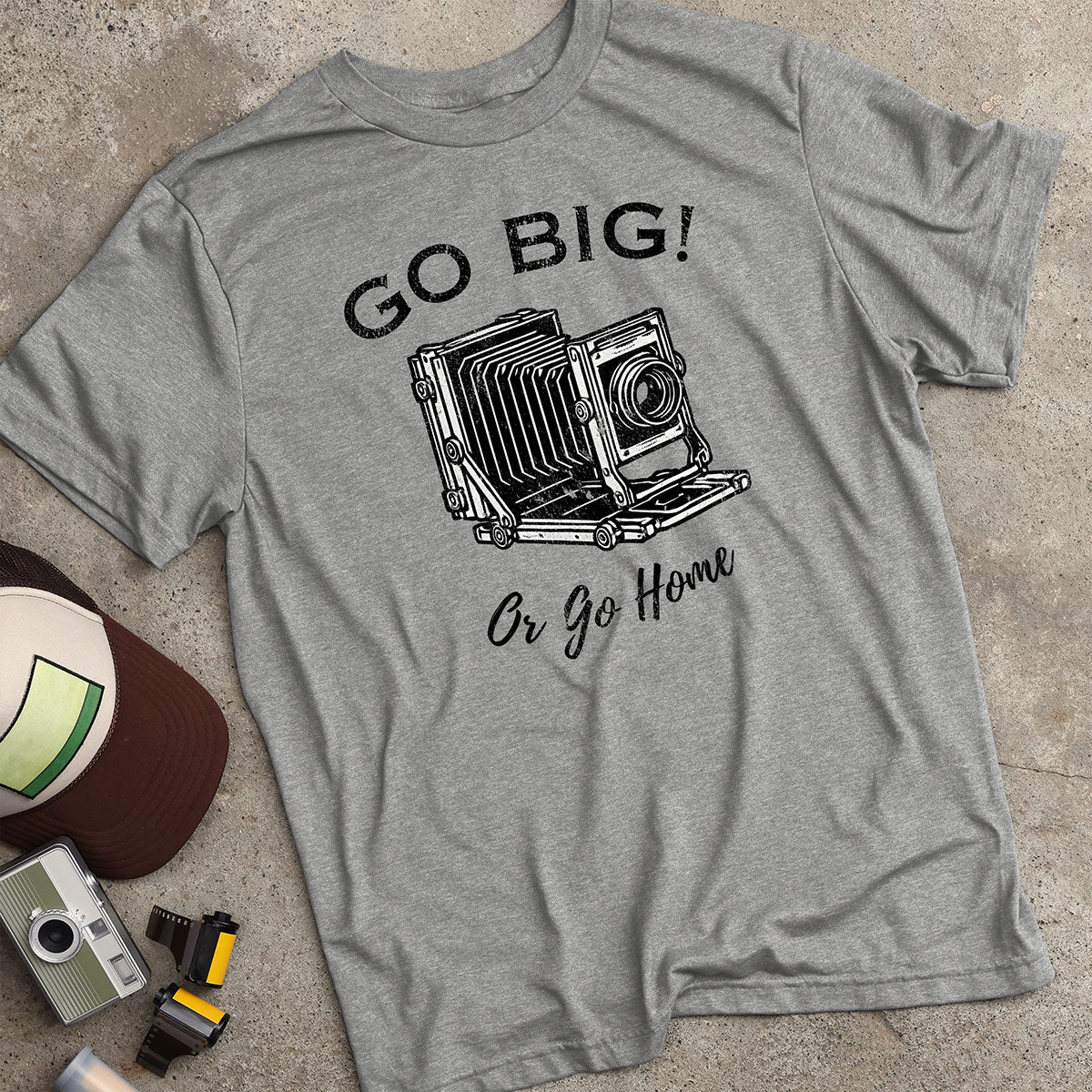 Go Big Vintage Field Camera T-Shirt