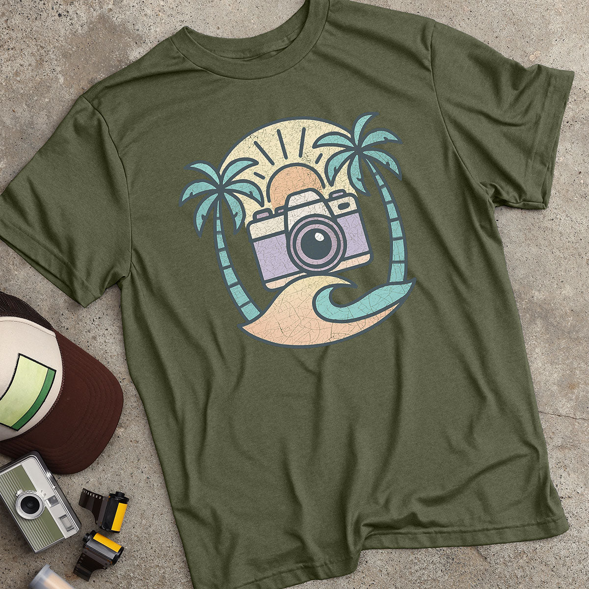 Surf Camera Sunset T-Shirt