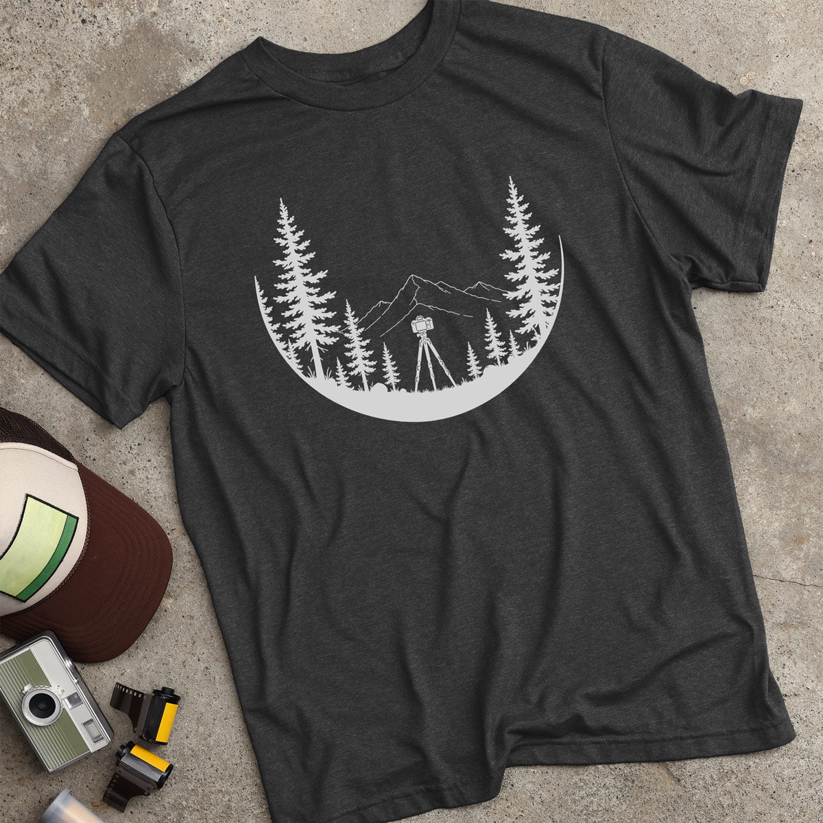 Camera In Forrest Silhouette T-Shirt