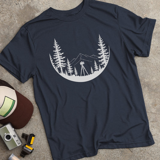 Camera In Forrest Silhouette T-Shirt
