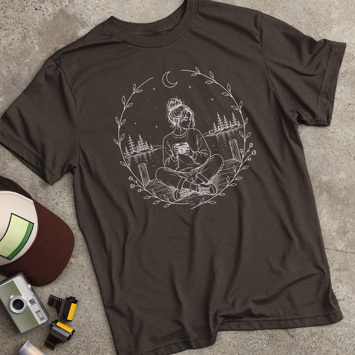 Girl On Dock W/ Camera T-Shirt