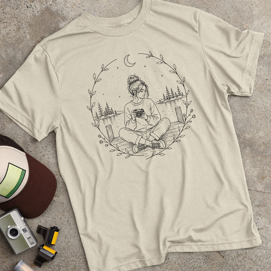 Girl On Dock W/ Camera T-Shirt